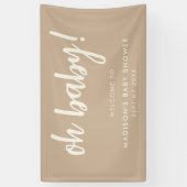 Oh Baby Modern Elegant Tan Baby shower Spandoek (Verticaal)