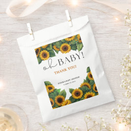 "Oh Baby" Modern Elegant Zonnebloem Baby shower Bedankzakje