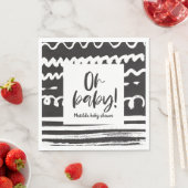 Oh baby! modern grafisch baby shower feest servet (Insitu)
