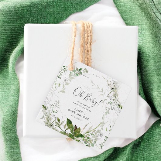 Oh Baby Modern Greenery Baby shower Bedankjes Labels