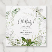 Oh Baby Modern Greenery Baby shower Bedankjes Labels (Achterkant)