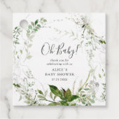 Oh Baby Modern Greenery Baby shower Bedankjes Labels (Voorkant)