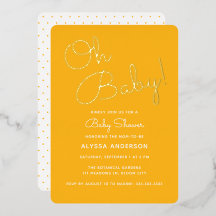 Oh Baby Modern Minimal Yellow Summer Baby shower