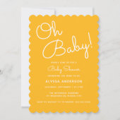 Oh Baby Modern Minimal Yellow Summer Baby shower Kaart (Voorkant)