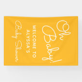Oh Baby Modern Minimal Yellow Summer Baby shower Spandoek (Horizontaal)