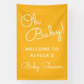 Oh Baby Modern Minimal Yellow Summer Baby shower Spandoek (Verticaal)