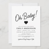 Oh Baby Modern Minimalistisch Eenvoudig Baby showe Kaart (Voorkant)