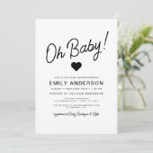 Oh Baby Modern Minimalistisch Eenvoudig Baby showe Kaart (Staand voorkant)