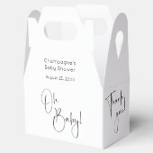 Oh Baby Modern Script Baby shower Bedankt Bedankdoosjes (Geopend)