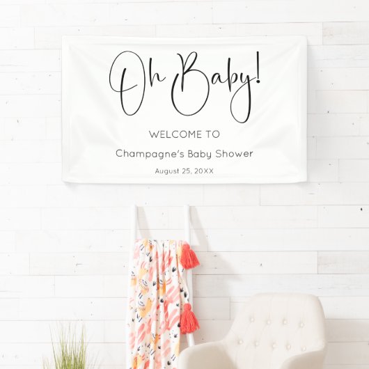 Oh Baby Modern Script Baby shower Spandoek (Insitu)