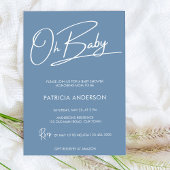Oh baby modern script kalligraphy baby shower kaart