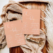 Oh Baby Modern Soft Peach Eucalyptus Baby shower Kaart