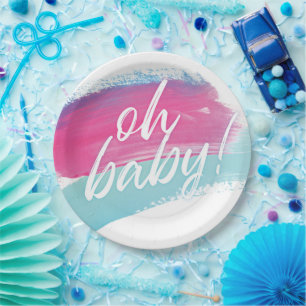 Oh Baby Moderne gender onthullen papieren Borden Bordje