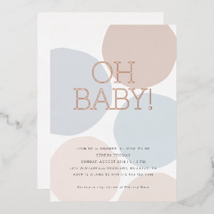 OH BABY! Moderne Geslacht Neutrale Stippen Baby Folie Uitnodiging