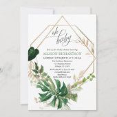 Oh baby moderne groene baby shower kaart (Voorkant)