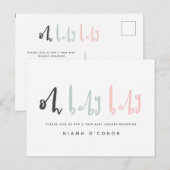 Oh baby moderne hedendaagse twin baby shower feestdagenkaart (Voorkant / Achterkant)