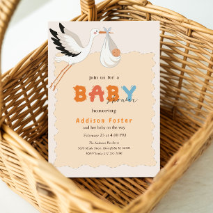 Oh Baby Moderne Ooievaar Speciale Levering Baby Sh Kaart