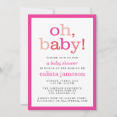 Oh Baby! Moderne roze baby Shower-uitvindingen Kaart (Voorkant)