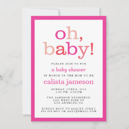 Oh Baby! Moderne roze baby Shower-uitvindingen Kaart