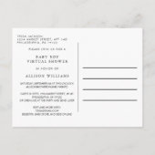 Oh Baby Moderne Typografie Virtual Baby Boy Shower Uitnodiging Briefkaart (Achterkant)