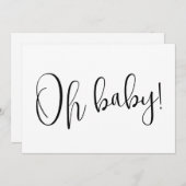 Oh Baby Moderne Zwangerschap Aankondiging Kaart (Voorkant / Achterkant)