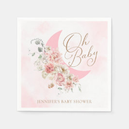 Oh Baby Moon Girl Baby shower Paper Servet