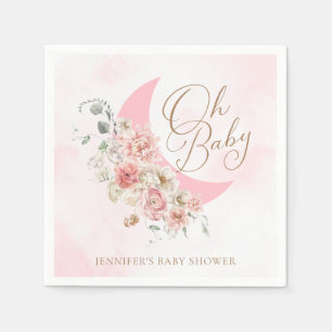 Oh Baby Moon Girl Baby shower Paper Servet