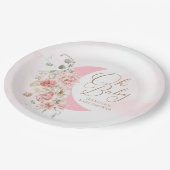 Oh Baby Moon Girl Baby shower Papieren Bordje (Gekanteld)