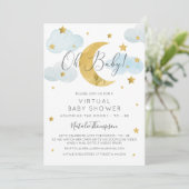 Oh Baby Moon & Stars theme Virtual Baby Shower Kaart (Staand voorkant)