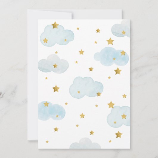 Oh Baby Moon & Stars theme Virtual Baby Shower Kaart (Achterkant)