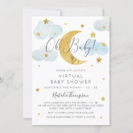 Oh Baby Moon & Stars theme Virtual Baby Shower Kaart
