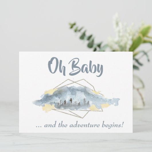 * OH BABY Mountain Landscape Waterverf Kaart (Staand voorkant)