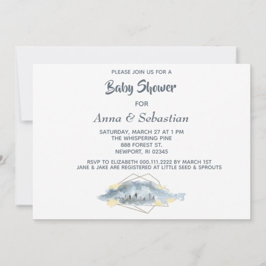 * OH BABY Mountain Landscape Waterverf Kaart (Achterkant)