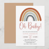 Oh Baby Muted Tones Boho Rainbow Baby shower Kaart (Voorkant / Achterkant)