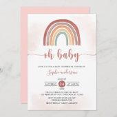 Oh Baby Muted Tones Boho Rainbow Baby shower Kaart (Voorkant / Achterkant)
