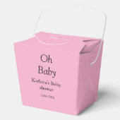 Oh baby naam toevoegen baby shower datum eenvoudig bedankdoosjes (Voorkant)