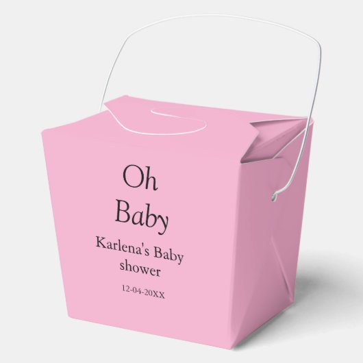 Oh baby naam toevoegen baby shower datum eenvoudig bedankdoosjes (Voorkant)