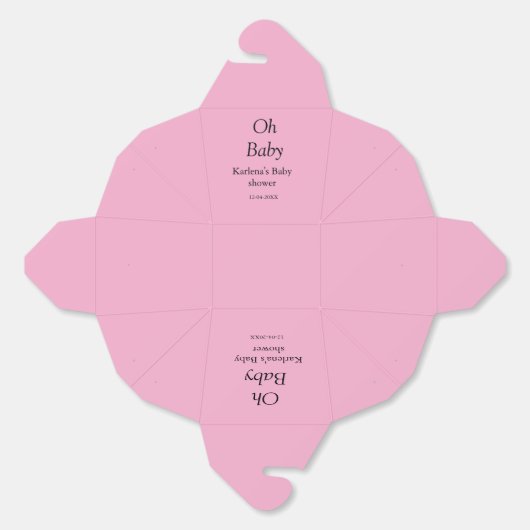 Oh baby naam toevoegen baby shower datum eenvoudig bedankdoosjes (Ongevouwen)