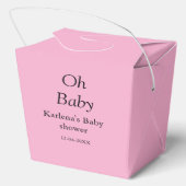 Oh baby naam toevoegen baby shower datum eenvoudig bedankdoosjes (Achterkant)