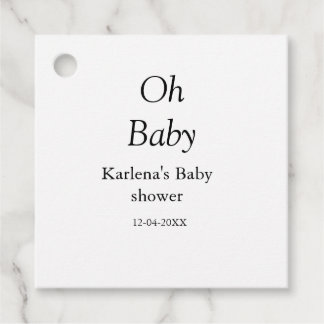 Oh baby naam toevoegen baby shower datum eenvoudig bedankjes labels