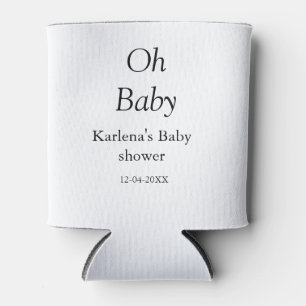 Oh baby naam toevoegen baby shower datum eenvoudig blikjeskoeler
