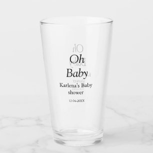 Oh baby naam toevoegen baby shower datum eenvoudig glas