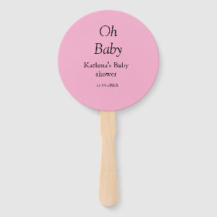 Oh baby naam toevoegen baby shower datum eenvoudig handwaaier