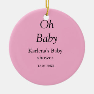 Oh baby naam toevoegen baby shower datum eenvoudig keramisch ornament