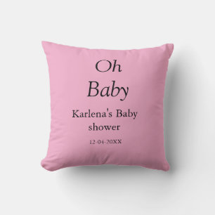 Oh baby naam toevoegen baby shower datum eenvoudig kussen