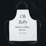 Oh baby naam toevoegen baby shower datum eenvoudig schort<br><div class="desc">Ontwerp</div>
