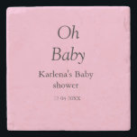 Oh baby naam toevoegen baby shower datum eenvoudig stenen onderzetter<br><div class="desc">Ontwerp</div>