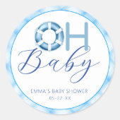 Oh Baby Nautical Baby Shower Favor Stickers (Voorkant)