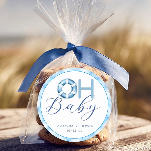 Oh Baby Nautical Baby Shower Favor Stickers