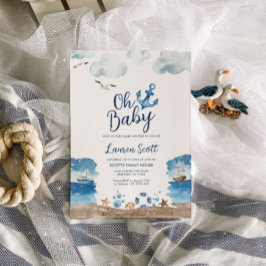Oh Baby Nautical Baby shower Invitation Kaart